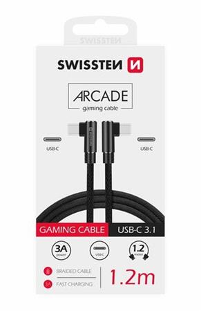 SWISSTEN TEXTILN DATOV KABEL ARCADE USB-C / USB-C 1,2 M ERN