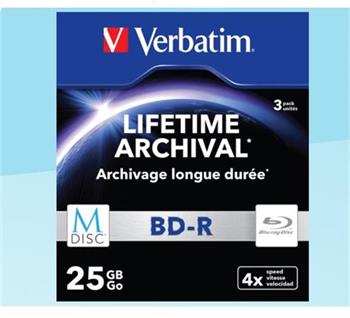 VERBATIM M-DISC BD-R SL 25GB, 4x slim case 3 ks