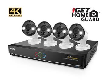 iGET HOMEGUARD HGNVK84904 - Ultra HD 4K systm s PoE napjenm, 8-kanlov NVR + 4x HGNVK936CAM 4K kamera