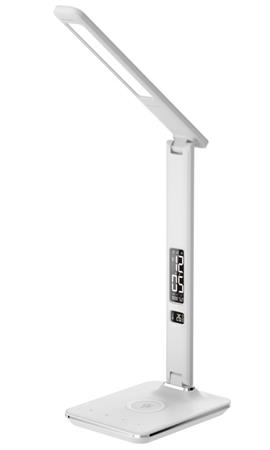 IMMAX LED stoln lampika Kingfisher/ Qi nabjen/ 8,5W/ 400lm/ 12V/2,5A/ 3 barvy svtla/ sklpc rameno/ bl