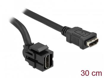 Delock Keystone modul HDMI samice 250 > HDMI samice s kabelem ern