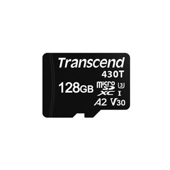 Transcend 128GB microSDXC430T UHS-I U3 (Class 10) V30 A2 3K P/E pamov karta, 100MB/s R, 70MB/s W, ern, tray balen