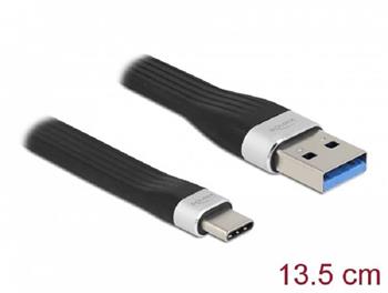 Delock USB 3.2 Gen 2, FPC ploch stuhov kabel, USB Typ-A na USB Type-C, 13,5 cm, PD 3 A