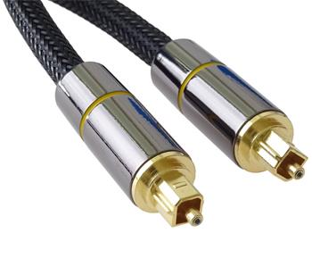 PremiumCord Optick audio kabel Toslink, OD:7mm, Gold-metal design + Nylon 1m
