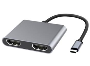 PremiumCord MST adaptr USB-C na 2x HDMI, USB3.0, PD, rozlien 4K a FULL HD 1080p