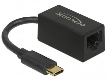 Delock Adaptr Super Speed USB (USB 3.2 Gen 1) s USB Type-C samec > Gigabit LAN 10/100/1000 Mbps kompaktn ern