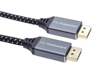 PremiumCord DisplayPort 1.4 ppojn kabel, kovov a zlacen konektory, 0,5m
