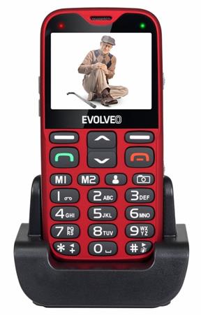 EVOLVEO EasyPhone XG, mobiln telefon pro seniory s nabjecm stojnkem (erven barva)