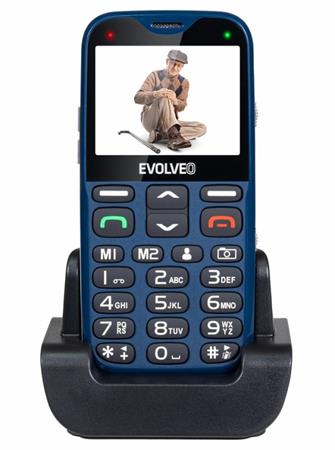 EVOLVEO EasyPhone XG, mobiln telefon pro seniory s nabjecm stojnkem (modr barva)