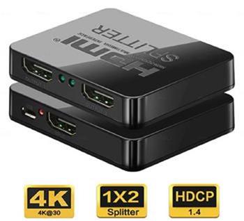 PremiumCord HDMI splitter 1-2 porty, s napjenm z USB, 4K, FULL HD, 3D
