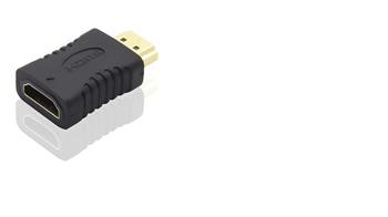 PremiumCord Adaptr HDMI Female - HDMI Male, krtk, zlacen konektor