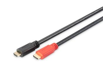 DIGITUS HDMI vysokorychlostní připojovací kabel s Ethernetem a zesilovačem signálu 10,0 m, Ultra HD 24p, CE, zlato, bl