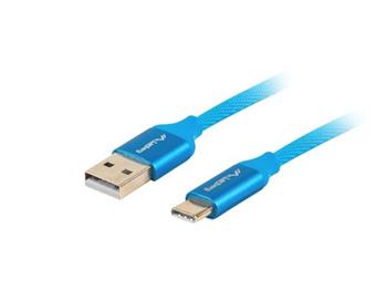 LANBERG USB-C (M) na USB-A (M) 2.0 kabel 1,8m, modr, rychl nabjen 3.0