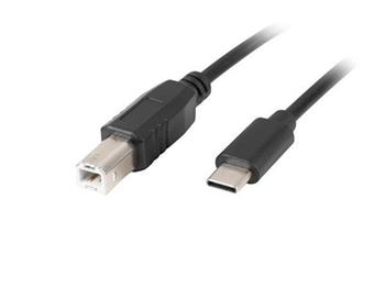 LANBERG USB-C (M) na USB-B (M) 2.0 kabel 1,8m, ern