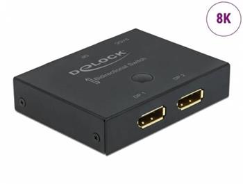 Delock DisplayPort 2 - 1 obousměrný Switch 8K 30 Hz
