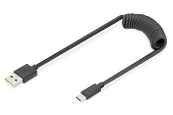 DIGITUS USB Typ A na USB Typ C Pruinov kabel TPE USB 2.0, PD60W Max; 1m