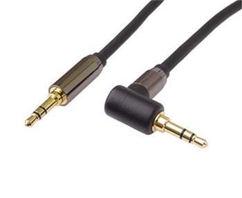 PremiumCord HQ stnn kabel stereo Jack 3.5mm - Jack 3.5mm zahnut 90 1,5m