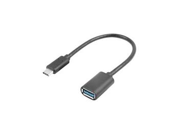 LANBERG USB-C(M) 3.1 na USB-A(F) adaptr kabel 15CM ern OTG 