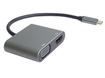 PremiumCord MST adaptr USB-C na HDMI + VGA, rozlien 4K a FULL HD 1080p