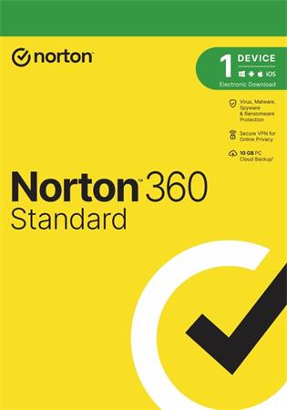 NORTON 360 STANDARD 10GB + VPN 1 uivatel pro 1 zazen na 3 roky