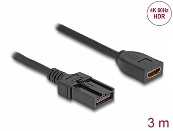 Delock Kabel HDMI automobilovho typu se HDMI-A samice na HDMI-E samec, 3 m, 4K 60 Hz