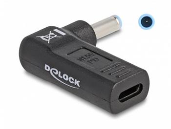 Delock Adaptr na kabel na nabjen laptopu, ze zsuvky USB Type-C na zstrku HP 4,5 x 3,0 mm, hlov 90
