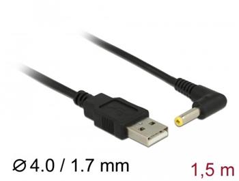 Delock Napájecí kabel USB > DC 4,0 x 1,7 mm male 90° 1,5 m