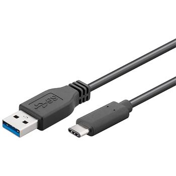 PremiumCord Kabel USB 3.2 konektor C/male - USB 3.0 A/male, ern, 15cm