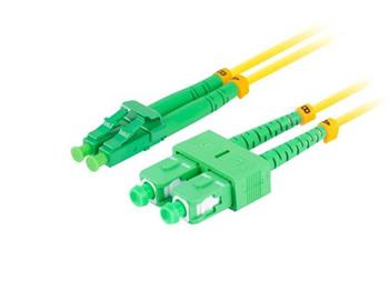 LANBERG optick patch cord SM SC/APC-LC/APC duplex 2m LSZH G657A1 prmr 3mm, barva lut 