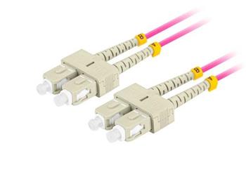 LANBERG optick patch cord MM SC/UPC-SC/UPC duplex 5m LSZH OM4 50/125 prmr 3mm, barva magenta 