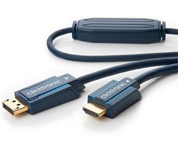 ClickTronic HQ OFC kabel DisplayPort - HDMI typ A, zlacen kon., 3D, M/M, 1m