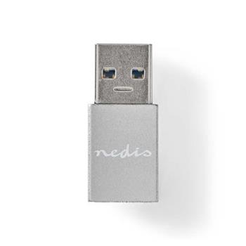 Nedis CCGB60925GY - USB-C Adaptr| USB 3.2 Gen 1 | USB-A Zstrka | USB-C Zsuvka | 5 Gbps | Kulat | Poniklovan 