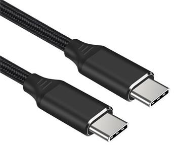 PremiumCord Kabel USB-C M/M, 240W 480Mbps ern bavlnn oplet, 0,5m