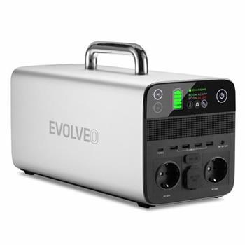 Evolveo PowerCharge 1000, nabjec stanice, 40,5 Ah, 1036,8 Wh, 2 230 V zsuvka, 1 12 V zsuvka, 4 USB-A, 1 USB-C