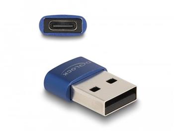 Delock Adaptr USB 2.0, ze zstrkovho konektoru USB Typu-A na zsuvkov konektor USB Type-C, modr