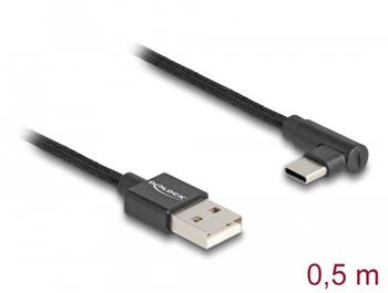 Delock Kabel USB 2.0 Typ-A samec na USB Type-C samec pravohl 0,5 m ern