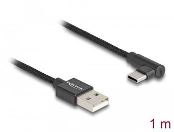 Delock Kabel USB 2.0 Typ-A samec na USB Type-C samec pravohl 1 m ern