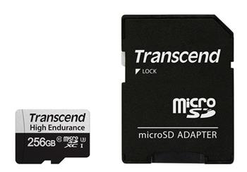 Transcend 256GB microSDXC 350V UHS-I U1 (Class 10) High Endurance pamov karta, 95MB/s R, 40MB/s W