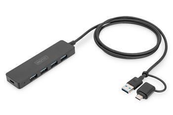Digitus USB 3.0 Hub 4-Port, Slim Line, 1,2m kabel