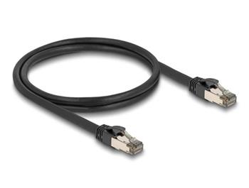 Delock Síťový kabel RJ45 Cat.6A, U/FTP, ultraohebný s vnitřním kovovým pláštěm, délky 1 m, černý