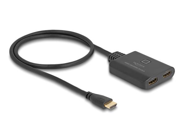 Delock HDMI Switch 2 x vstupn porty HDMI na 1 x vstupn port HDMI, 8K 60 Hz s integrovanm kabelem 50 cm