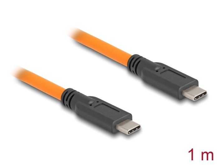 Delock USB 5 Gbps kabel, ze zstrky USB Type-C na zstrku USB Type-C, k focen s tetheringem, 1 m, oranov