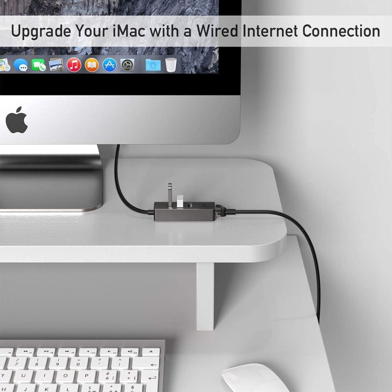 PremiumCord Adapter USB-C na Gigabit 10/100/1000Mbps + 3x USB3.0 konektor / ku31ether04