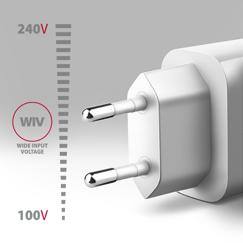 AXAGON ACU-QC18W, Nabíječka do sítě 18W, 1x port USB-A, QC3.0/AFC/Apple, bílá