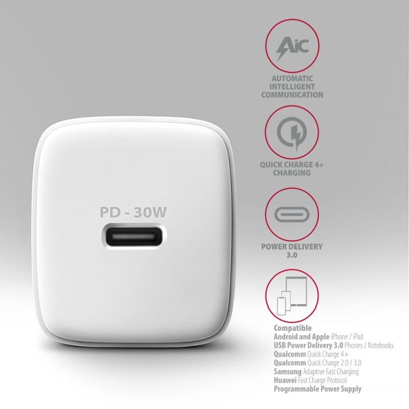 AXAGON ACU-PD30W, biela