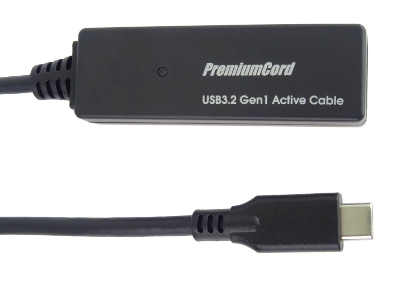 PremiumCord USB-C repeater a prodlužovací kabel Male-Female, 5Gbps 10m / ku31rep10
