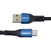 PremiumCord Super fast charging 5A kabel USB-C - USB 2.0 A bavlněný oplet 0,5m / ku31cy05
