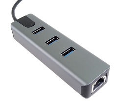 PremiumCord Adapter USB-C na Gigabit 10/100/1000Mbps + 3x USB3.2 konektor / ku31ether05