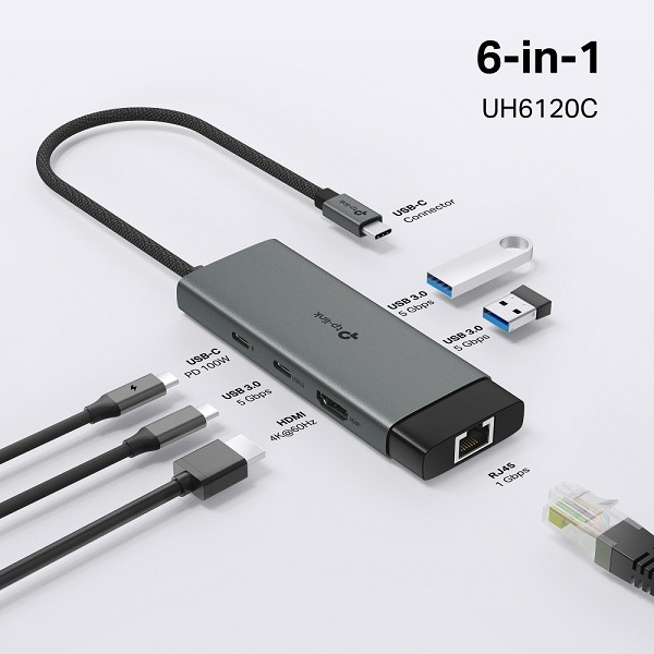 TP-Link UH6120C Hub USB typu C 6v1