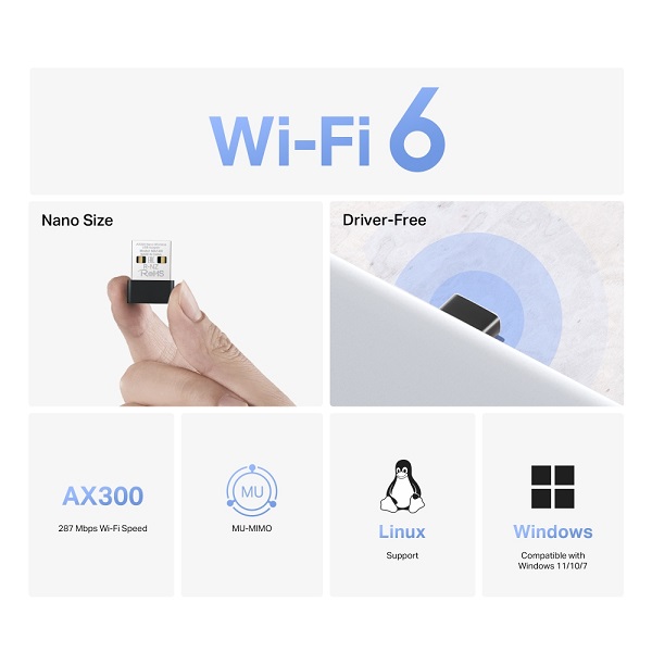 Mercusys MA14N AX300 Nano Wi-Fi USB adaptér